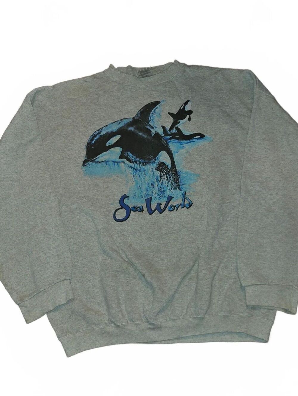 Vintage 90's Sea World Shamu Sweatshirt Adult Size 2XL gray tultex